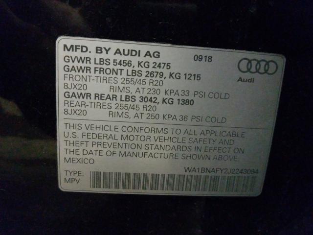 2018 AUDI Q5 PREMIUM WA1BNAFY2J2243094