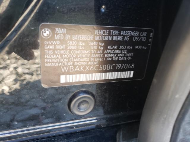2011 BMW 750 I WBAKX6C50BC197068