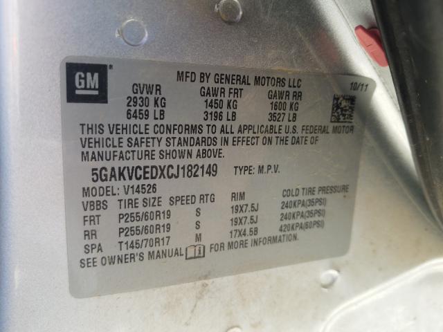 2012 BUICK ENCLAVE 5GAKVCEDXCJ182149