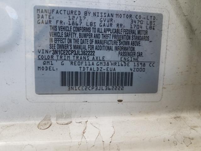 2018 NISSAN VERSA NOTE 3N1CE2CP3JL362222
