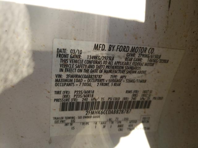 2010 FORD FLEX SEL 2FMHK6CC0ABB28787