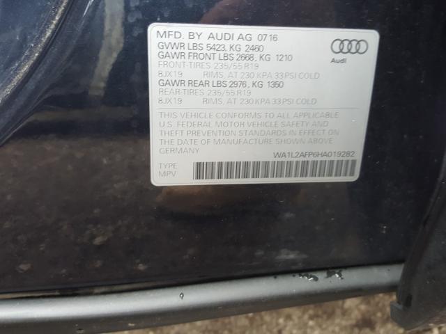 VIN WA1L2AFP6HA019282 2017 Audi Q5, Premium Plus no.10