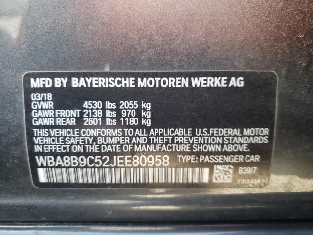 2018 BMW 330 I WBA8B9C52JEE80958
