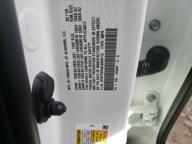 2020 HONDA PILOT EXL 5FNYF6H50LB049113