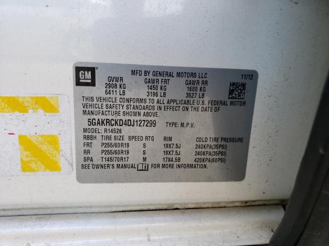 2013 BUICK ENCLAVE 5GAKRCKD4DJ127299
