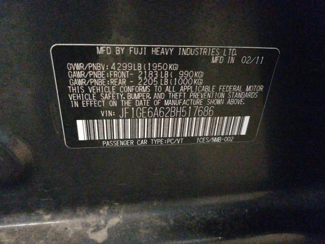 2011 SUBARU IMPREZA 2. JF1GE6A62BH517686