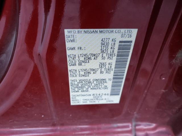 2016 NISSAN NV 3500 S 5BZAF0AA5GN854246