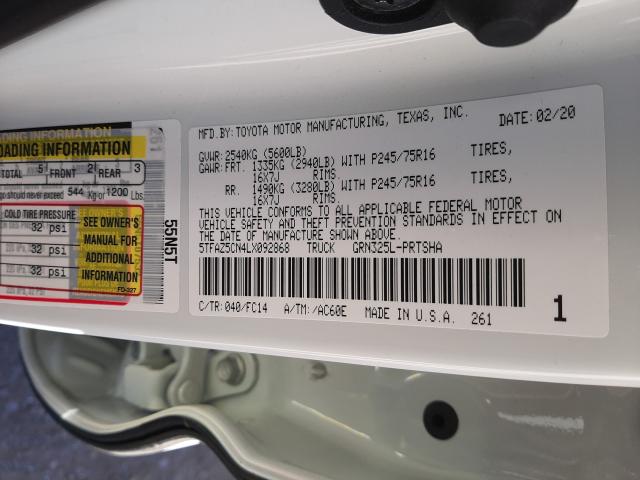 2020 TOYOTA TACOMA DOU 5TFAZ5CN4LX092868