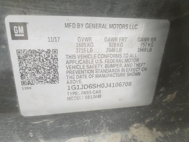 2018 CHEVROLET SONIC LT 1G1JD6SH0J4106708