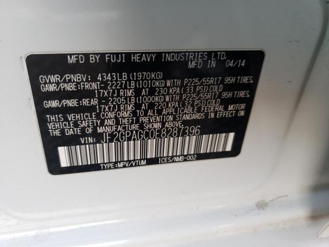 2014 SUBARU XV CROSSTR JF2GPAGC0E8287396