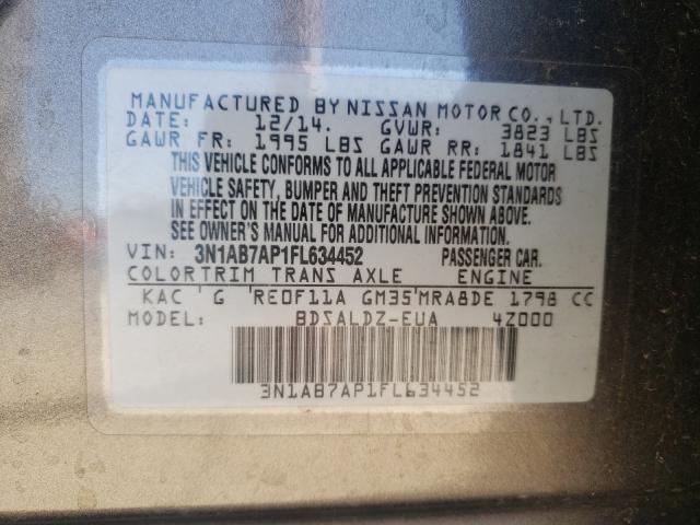 2015 NISSAN SENTRA S 3N1AB7AP1FL634452