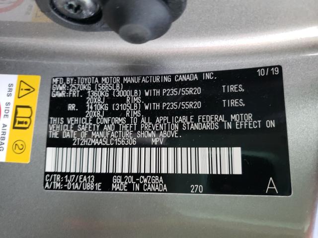2020 LEXUS RX 350 2T2HZMAA5LC156306