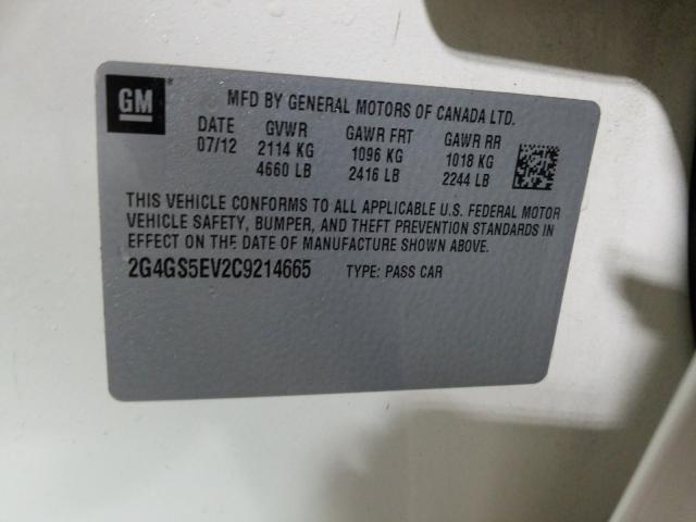 2012 BUICK REGAL PREM 2G4GS5EV2C9214665