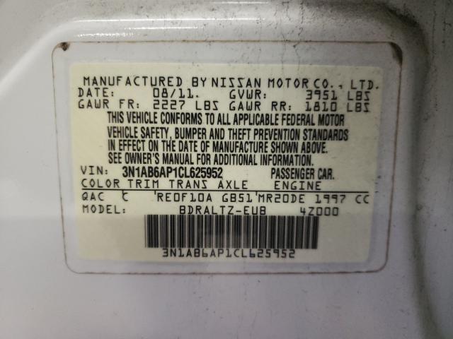 2012 NISSAN SENTRA 3N1AB6AP1CL625952