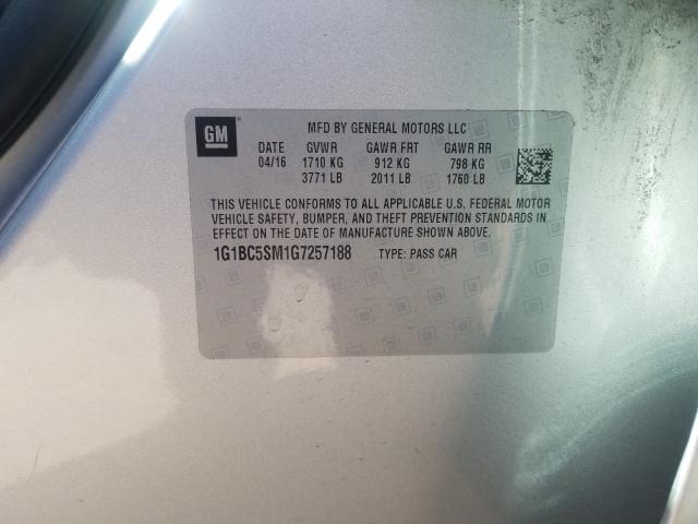 2016 CHEVROLET CRUZE LS 1G1BC5SM1G7257188