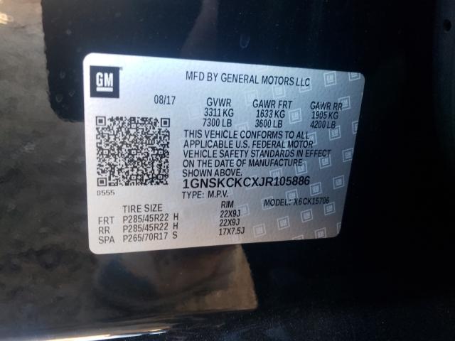 2018 CHEVROLET TAHOE K150 1GNSKCKCXJR105886