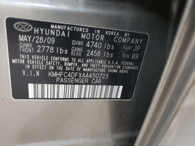 2010 HYUNDAI AZERA GLS KMHFC4DFXAA450723