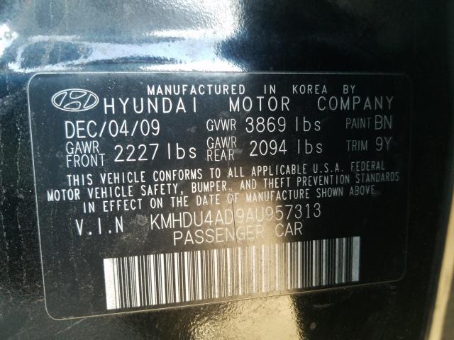 2010 HYUNDAI ELANTRA BL KMHDU4AD9AU957313