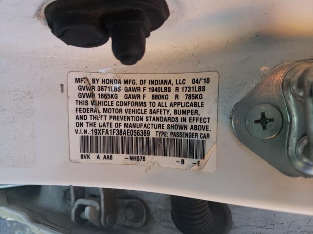 2010 HONDA CIVIC VP 19XFA1F38AE056369