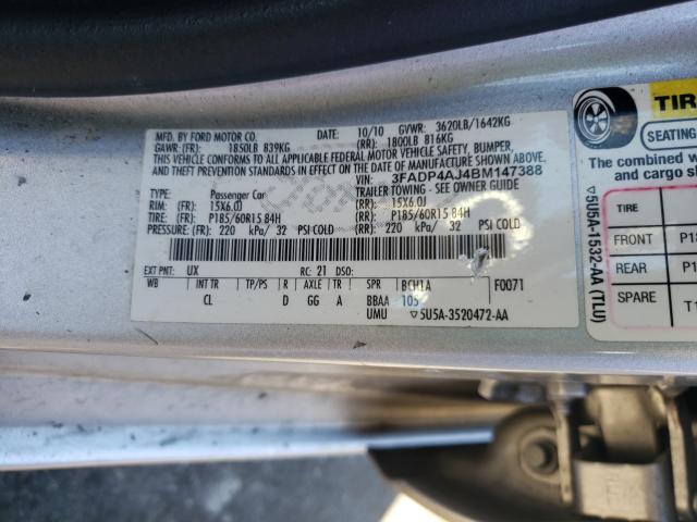 2011 FORD FIESTA S 3FADP4AJ4BM147388