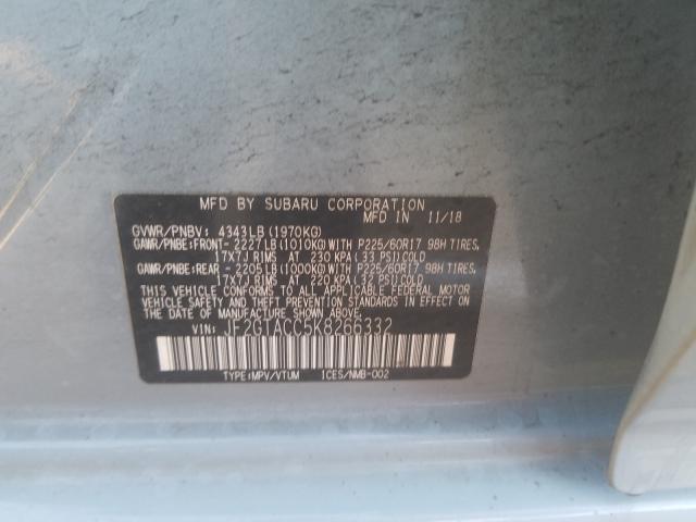 2019 SUBARU CROSSTREK JF2GTACC5K8266332