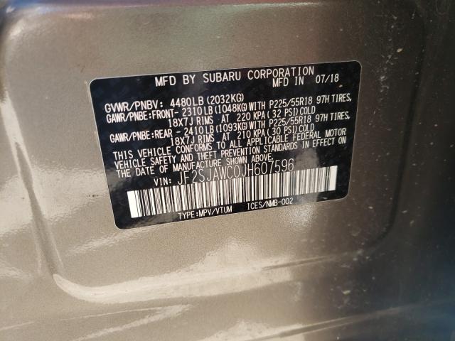 2018 SUBARU FORESTER 2 JF2SJAWC0JH607596