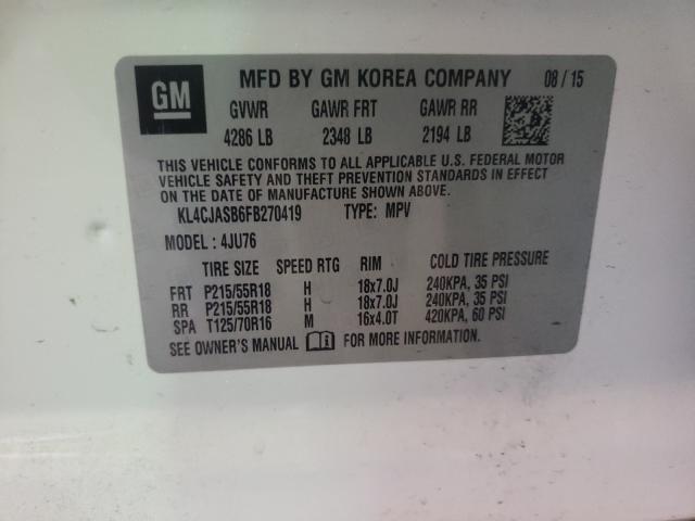 2015 BUICK ENCORE KL4CJASB6FB270419