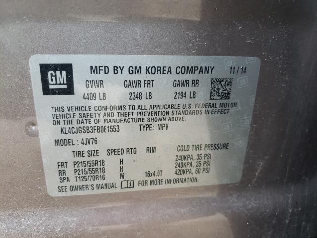 2015 BUICK ENCORE KL4CJGSB3FB081553