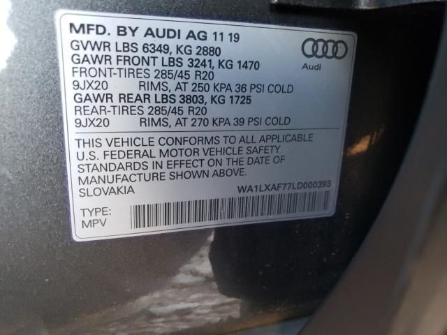 VIN WA1LXAF77LD000393 2020 Audi Q7, Premium Plus no.10