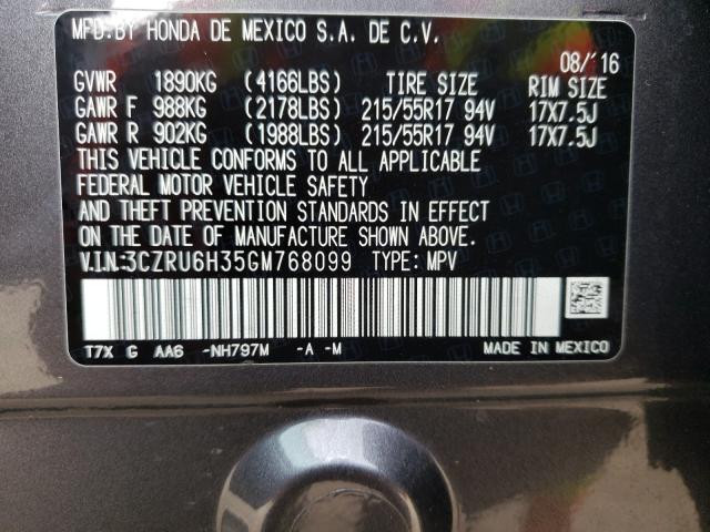 2016 HONDA HR-V LX 3CZRU6H35GM768099