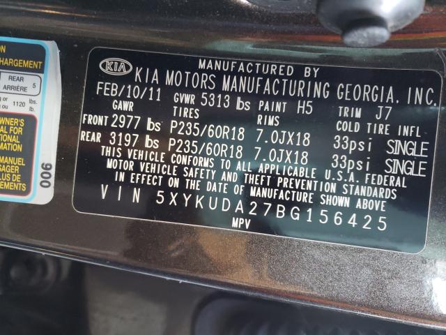 2011 KIA SORENTO EX 5XYKUDA27BG156425