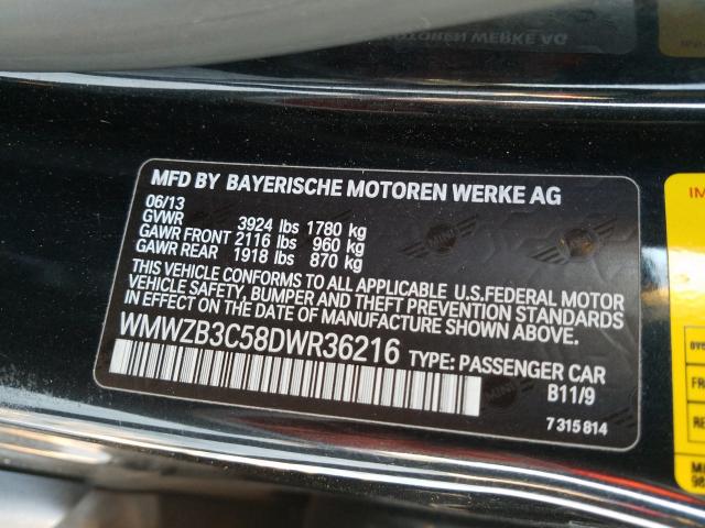 2013 MINI COOPER COU WMWZB3C58DWR36216
