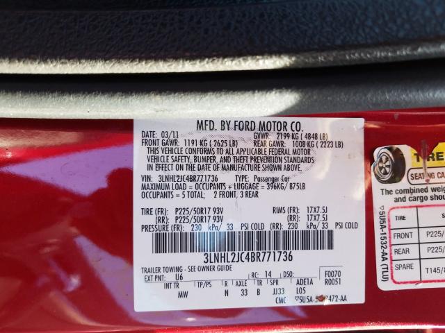 2011 LINCOLN MKZ 3LNHL2JC4BR771736