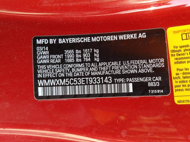 2014 MINI COOPER WMWXM5C53ET933143