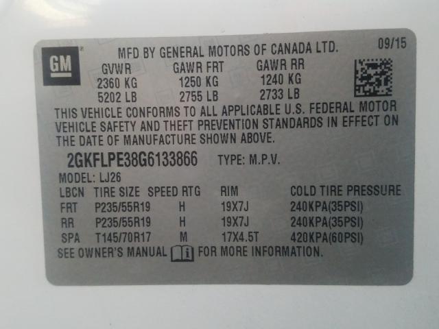 2016 GMC TERRAIN SL 2GKFLPE38G6133866