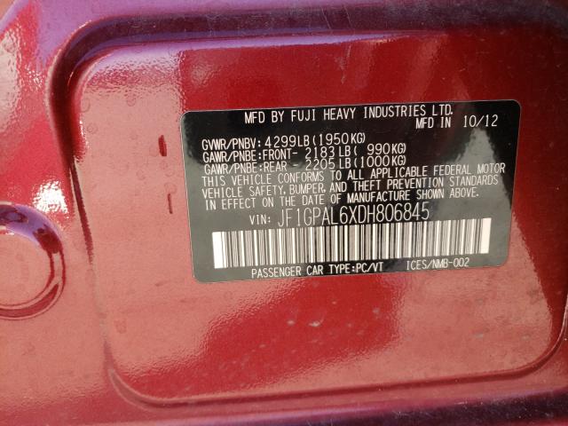 2013 SUBARU IMPREZA SP JF1GPAL6XDH806845