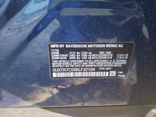 2019 BMW X3 SDRIVE3 5UXTR7C5XKLF32104