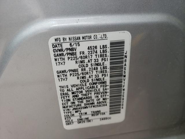 2015 NISSAN ROGUE SELE JN8AS5MV1FW259284