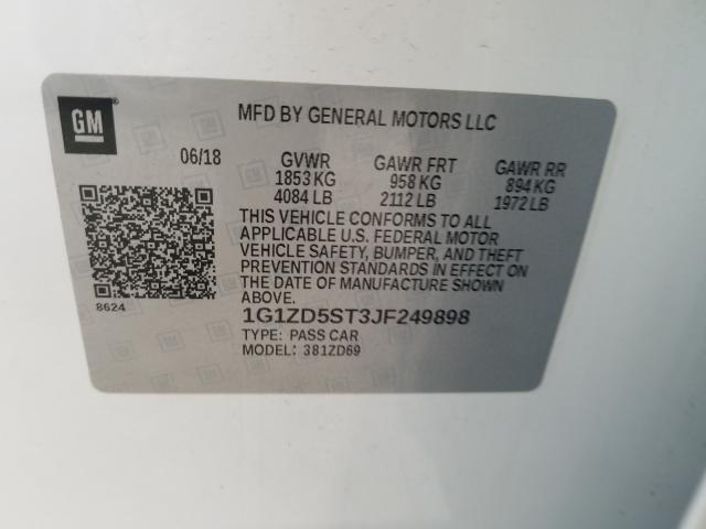 2018 CHEVROLET MALIBU LT 1G1ZD5ST3JF249898