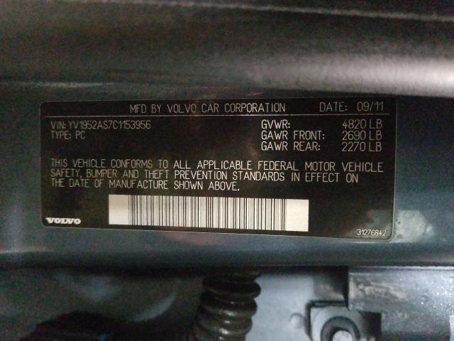 2012 VOLVO S80 3.2 YV1952AS7C1153956