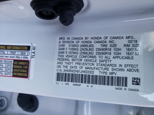 2018 HONDA CR-V EXL 2HKRW2H81JH633302