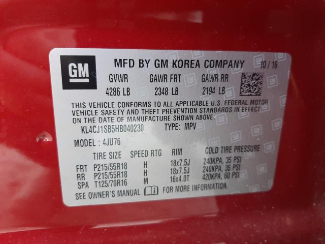 2017 BUICK ENCORE SPO KL4CJ1SB5HB040230