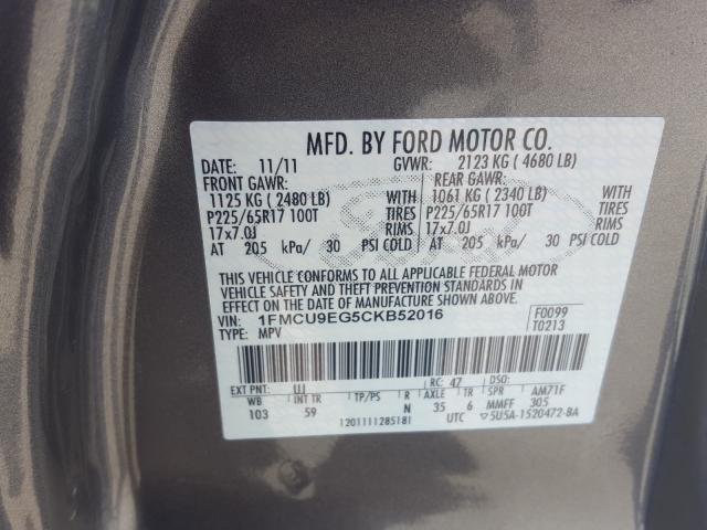 2012 FORD ESCAPE LIM 1FMCU9EG5CKB52016