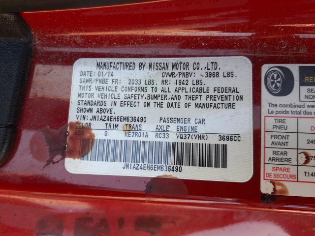 2014 NISSAN 370Z BASE JN1AZ4EH6EM636490