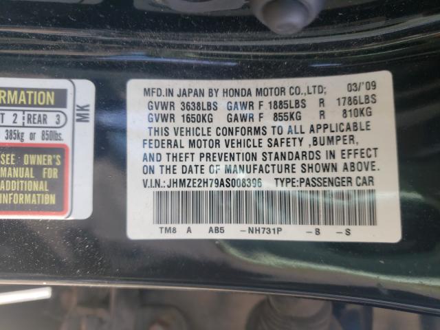 2010 HONDA INSIGHT EX JHMZE2H79AS008396