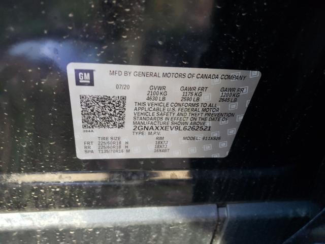 2020 CHEVROLET EQUINOX PR 2GNAXXEV9L6262521