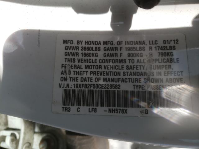 2012 HONDA CIVIC 19XFB2F50CE328582