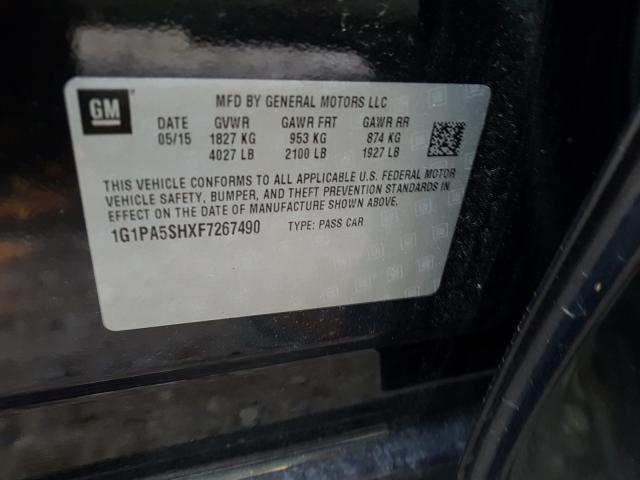 2015 CHEVROLET CRUZE LS 1G1PA5SHXF7267490