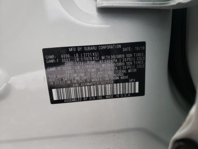 2020 SUBARU ASCENT LIM 4S4WMAPD3L3431038