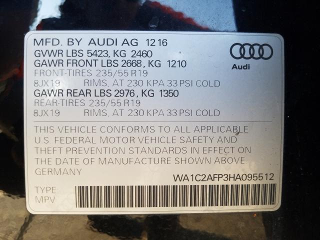 VIN WA1C2AFP3HA095512 2017 Audi Q5, Premium no.10